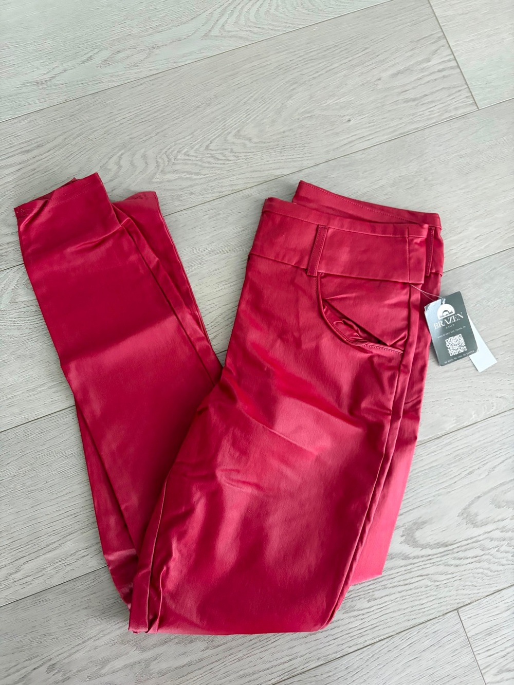 Women's Red Skinny Stretch Jeans - BRAVAN